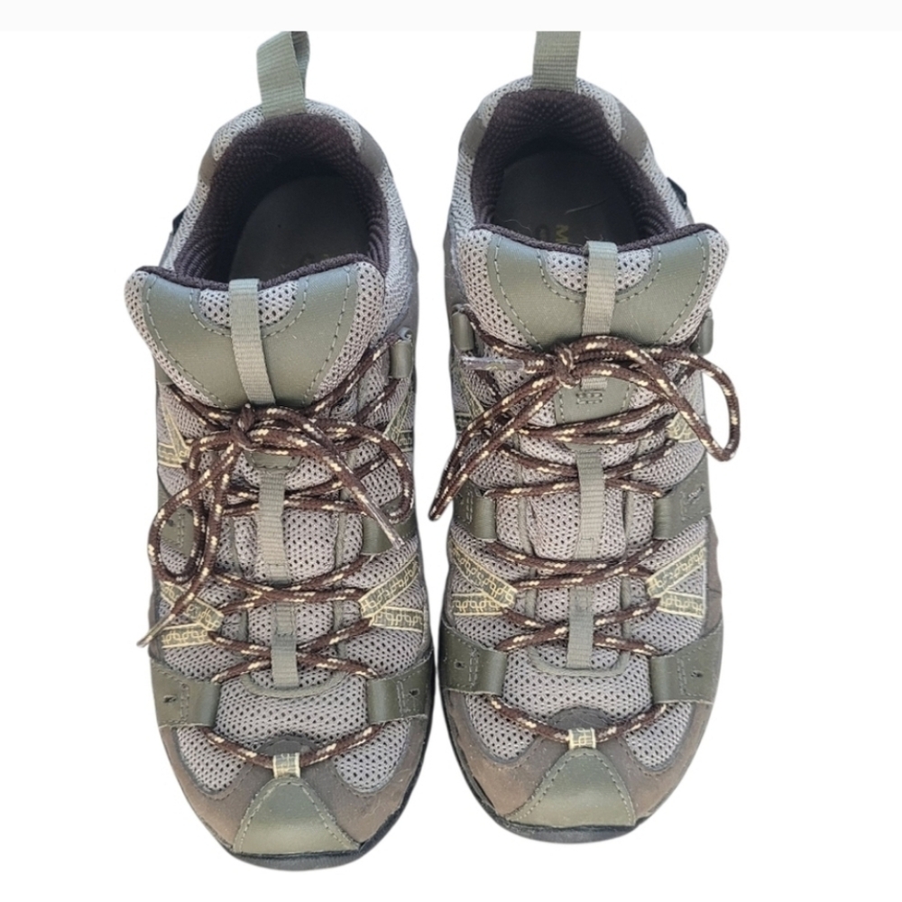 Merrell Women's Brindle Waterproof Vibram Hiking Trail Shoes Olive Green